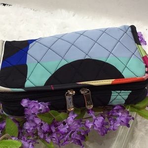 DVF silk colorblock travel storage bag small